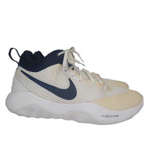 Nike Zoom Rev Team Basketball Mens Size 7 Shoes White Black Lace Up Mid Sneaker